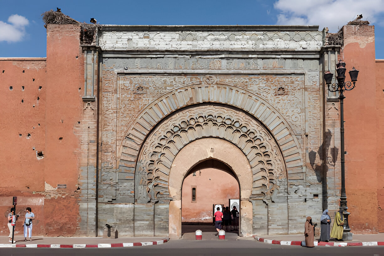 Bab Agnaou, the historic carved gate of the Marrakech Medina